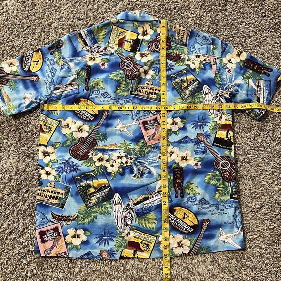 Vintage Hawaiian Togs Men’s Blue Paradise Aloha Shirt Size Large - Picture 5 of 5